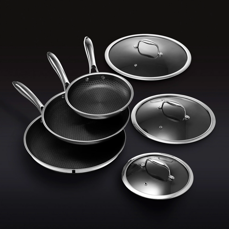 Hybrid Fry Pan Set with Lids, 6pc P3